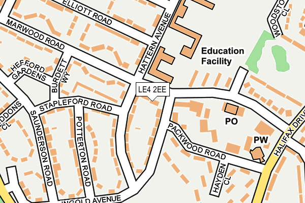 LE4 2EE map - OS OpenMap – Local (Ordnance Survey)