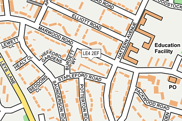 LE4 2EF map - OS OpenMap – Local (Ordnance Survey)