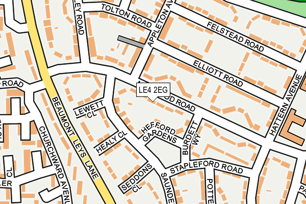 LE4 2EG map - OS OpenMap – Local (Ordnance Survey)
