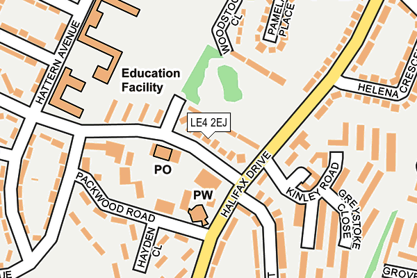 LE4 2EJ map - OS OpenMap – Local (Ordnance Survey)