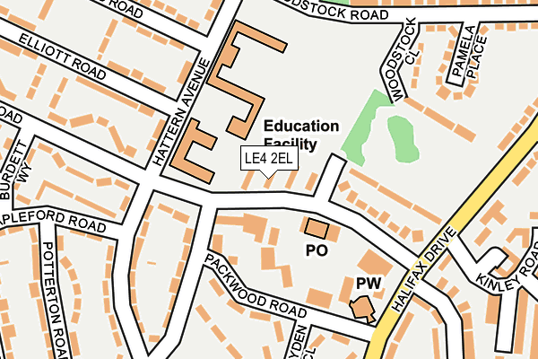 LE4 2EL map - OS OpenMap – Local (Ordnance Survey)