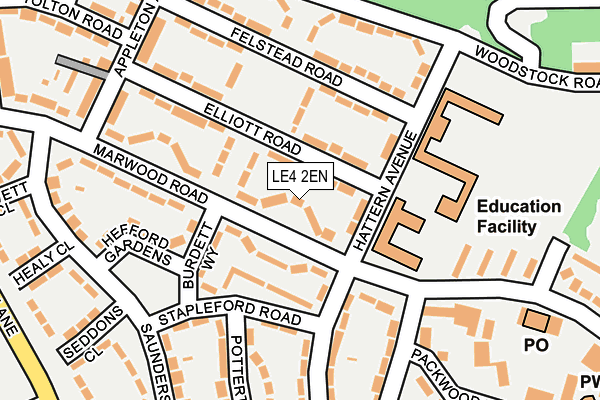 LE4 2EN map - OS OpenMap – Local (Ordnance Survey)