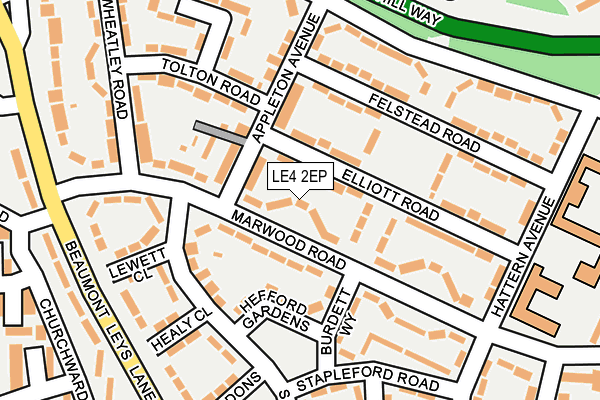LE4 2EP map - OS OpenMap – Local (Ordnance Survey)