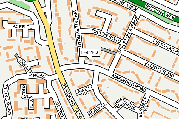 LE4 2EQ map - OS OpenMap – Local (Ordnance Survey)