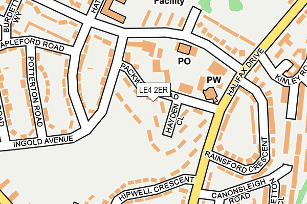 LE4 2ER map - OS OpenMap – Local (Ordnance Survey)