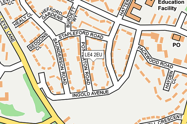 LE4 2EU map - OS OpenMap – Local (Ordnance Survey)