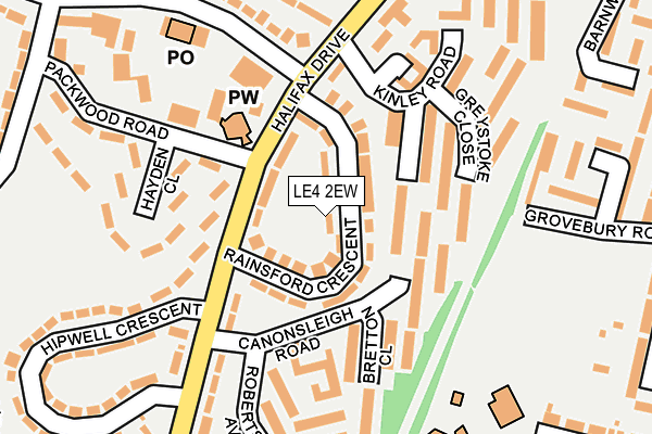 LE4 2EW map - OS OpenMap – Local (Ordnance Survey)