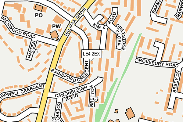 LE4 2EX map - OS OpenMap – Local (Ordnance Survey)