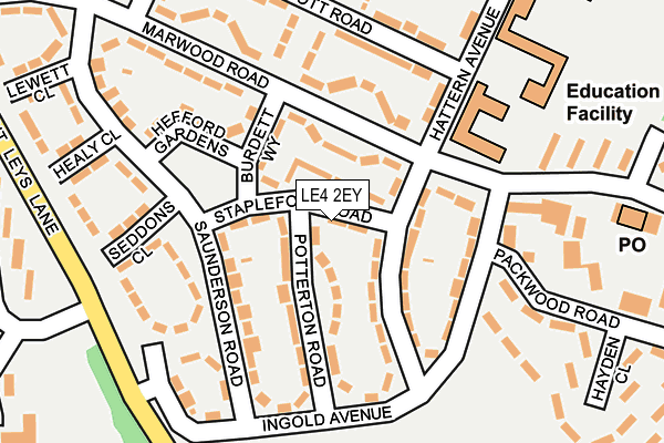 LE4 2EY map - OS OpenMap – Local (Ordnance Survey)
