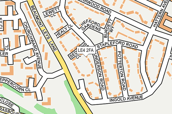 LE4 2FA map - OS OpenMap – Local (Ordnance Survey)