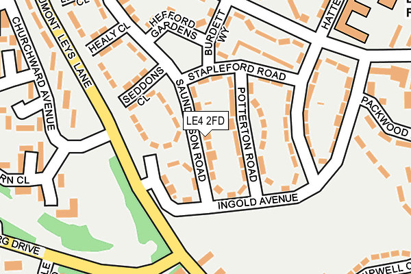 LE4 2FD map - OS OpenMap – Local (Ordnance Survey)