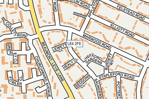 LE4 2FE map - OS OpenMap – Local (Ordnance Survey)