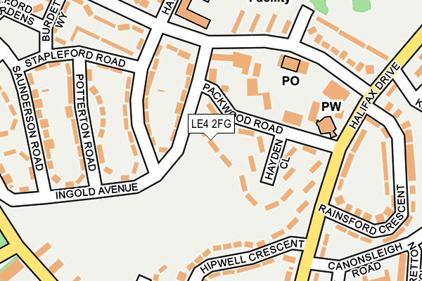 LE4 2FG map - OS OpenMap – Local (Ordnance Survey)