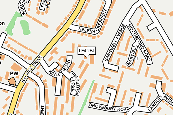 LE4 2FJ map - OS OpenMap – Local (Ordnance Survey)