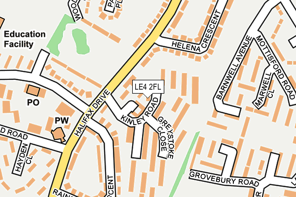LE4 2FL map - OS OpenMap – Local (Ordnance Survey)