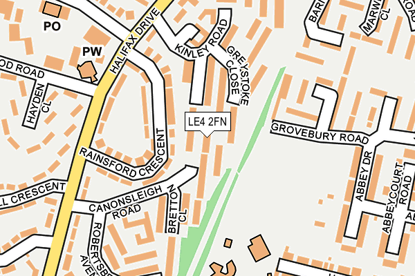 LE4 2FN map - OS OpenMap – Local (Ordnance Survey)