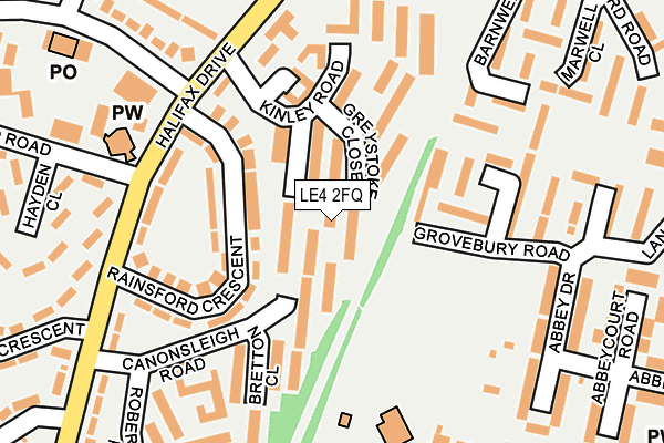 LE4 2FQ map - OS OpenMap – Local (Ordnance Survey)
