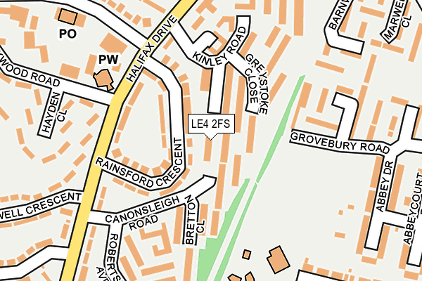 LE4 2FS map - OS OpenMap – Local (Ordnance Survey)