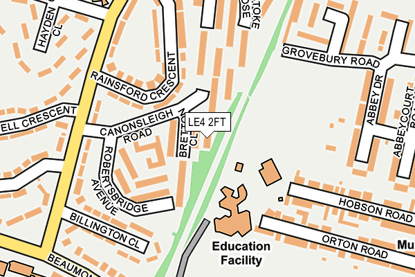 LE4 2FT map - OS OpenMap – Local (Ordnance Survey)