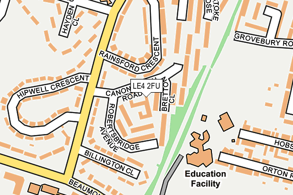 LE4 2FU map - OS OpenMap – Local (Ordnance Survey)