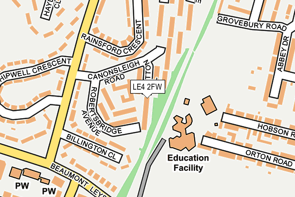 LE4 2FW map - OS OpenMap – Local (Ordnance Survey)