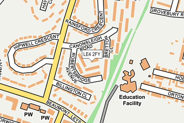 LE4 2FY map - OS OpenMap – Local (Ordnance Survey)