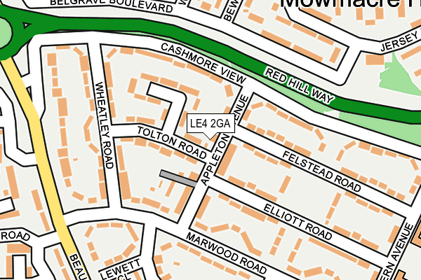 LE4 2GA map - OS OpenMap – Local (Ordnance Survey)