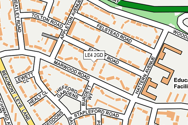 LE4 2GD map - OS OpenMap – Local (Ordnance Survey)