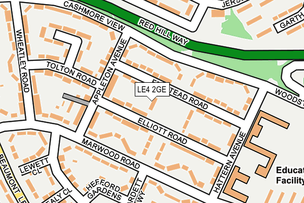 LE4 2GE map - OS OpenMap – Local (Ordnance Survey)