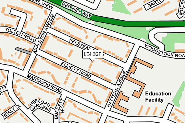 LE4 2GF map - OS OpenMap – Local (Ordnance Survey)