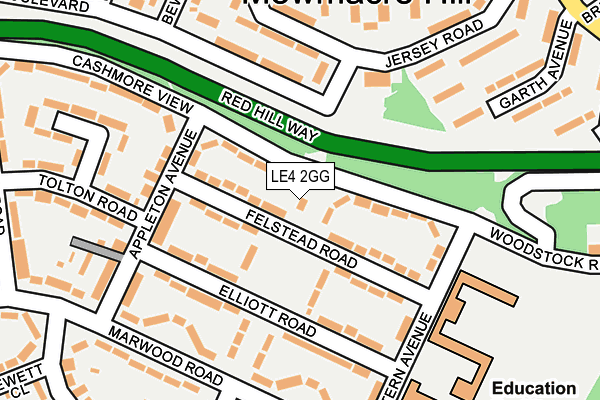 LE4 2GG map - OS OpenMap – Local (Ordnance Survey)