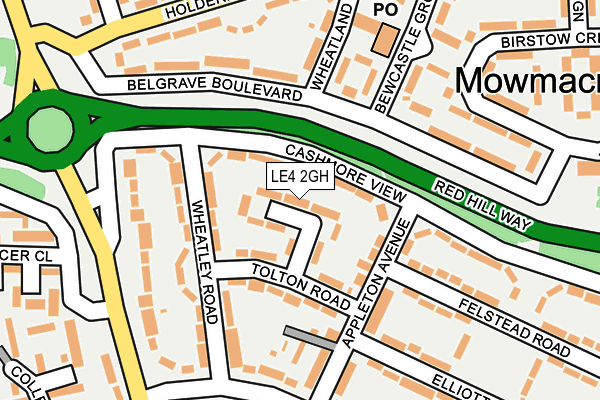LE4 2GH map - OS OpenMap – Local (Ordnance Survey)