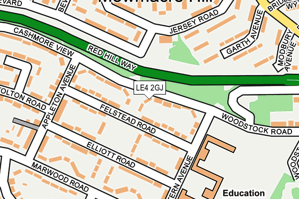 LE4 2GJ map - OS OpenMap – Local (Ordnance Survey)