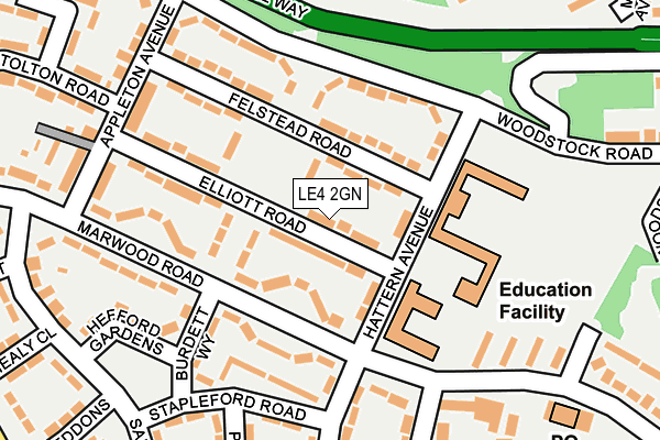 LE4 2GN map - OS OpenMap – Local (Ordnance Survey)