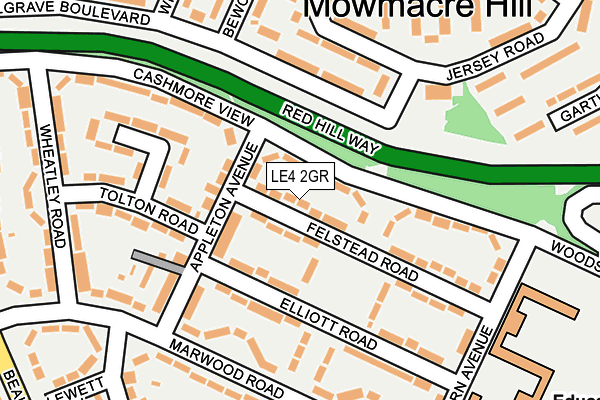 LE4 2GR map - OS OpenMap – Local (Ordnance Survey)
