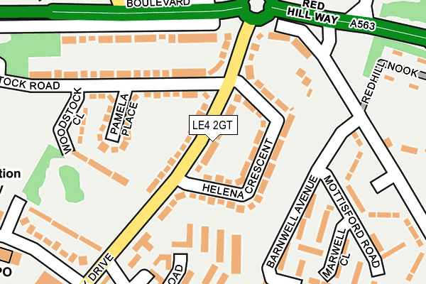 LE4 2GT map - OS OpenMap – Local (Ordnance Survey)