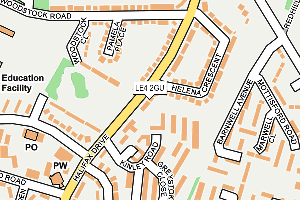 LE4 2GU map - OS OpenMap – Local (Ordnance Survey)