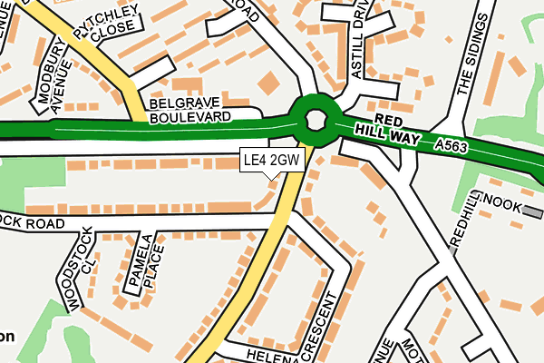 LE4 2GW map - OS OpenMap – Local (Ordnance Survey)