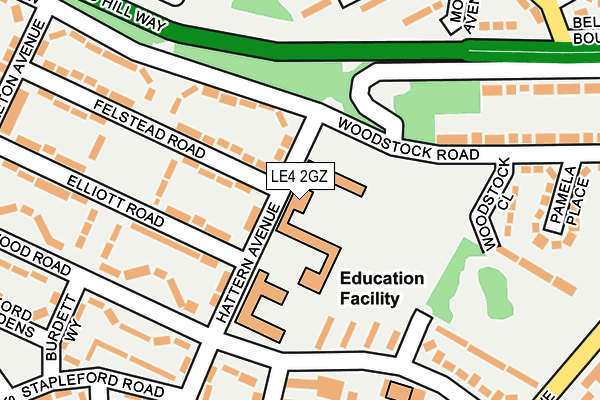 LE4 2GZ map - OS OpenMap – Local (Ordnance Survey)