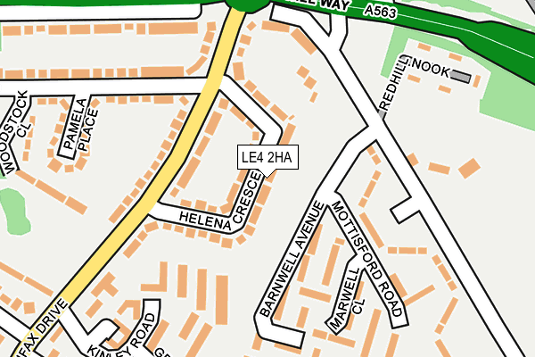 LE4 2HA map - OS OpenMap – Local (Ordnance Survey)