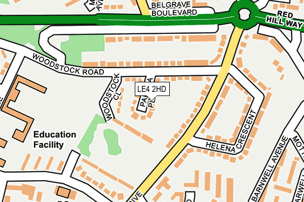 LE4 2HD map - OS OpenMap – Local (Ordnance Survey)