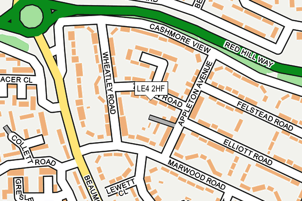 LE4 2HF map - OS OpenMap – Local (Ordnance Survey)