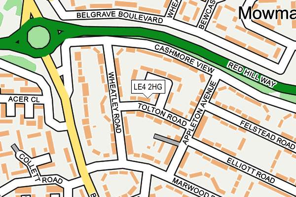 LE4 2HG map - OS OpenMap – Local (Ordnance Survey)