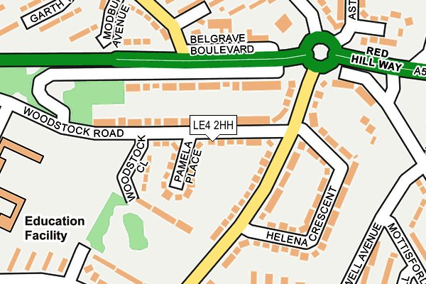 LE4 2HH map - OS OpenMap – Local (Ordnance Survey)