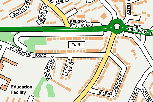 LE4 2HJ map - OS OpenMap – Local (Ordnance Survey)