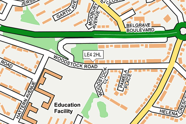 LE4 2HL map - OS OpenMap – Local (Ordnance Survey)