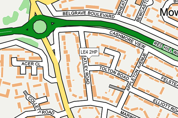 LE4 2HP map - OS OpenMap – Local (Ordnance Survey)