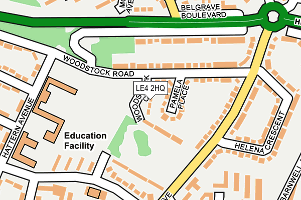 LE4 2HQ map - OS OpenMap – Local (Ordnance Survey)