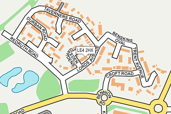LE4 2HX map - OS OpenMap – Local (Ordnance Survey)