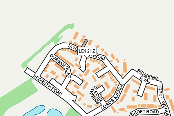 LE4 2HZ map - OS OpenMap – Local (Ordnance Survey)
